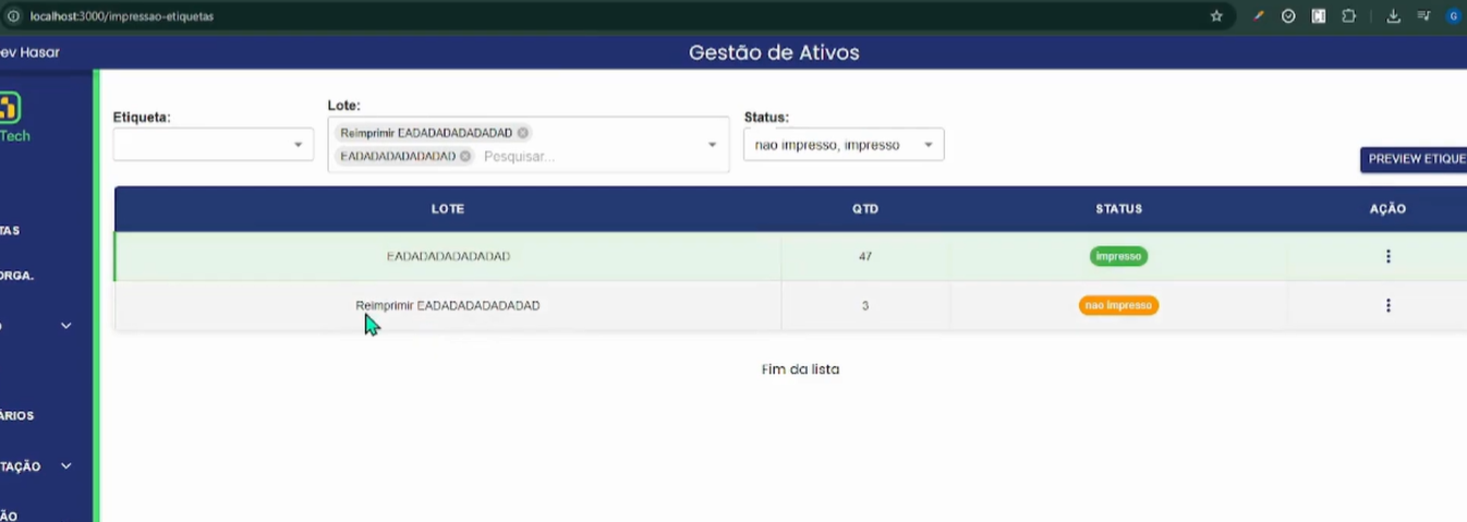 Lote de falhas