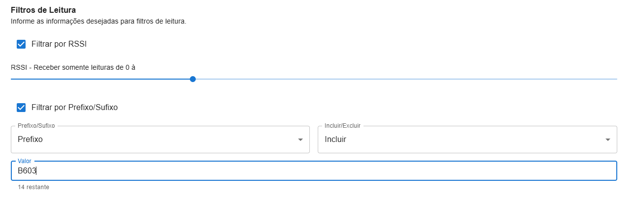 Filtros de leitura