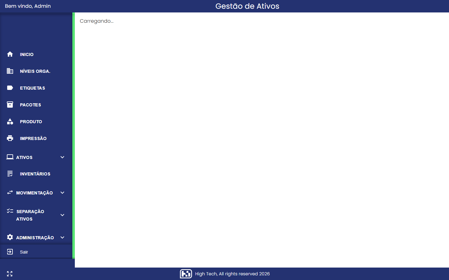 Tela de Etiquetas