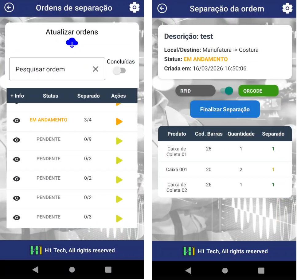 Separação e conferência